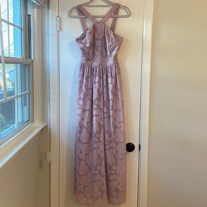 Love and Beyond Mauve Pink Burnout Floral Maxi Dress